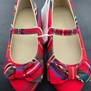 Size 7 Toddler Janie & Jack Red Plaid Dress Shoes New